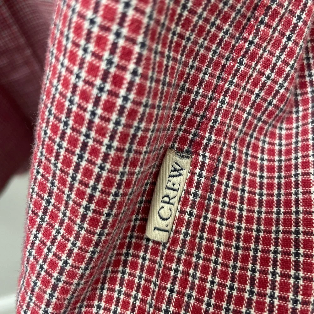 J. Crew 100% Cotton Red Microplaid Button Down Men’s Large